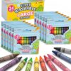 WOSWEL Super Washable Jumbo Crayons Bulk, 24 Pack Crayons with 10 Bright Colors, Non-Toxic Easy-Grip for Toddlers 1-3 & Kids Ages 4-8, Safe Art Supplies for Coloring Books & School Projects