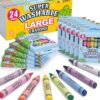WOSWEL Super Washable Jumbo Crayons Bulk, 24 Pack Crayons with 8 Bright Colors, Non-Toxic Easy-Grip for Toddlers 1-3 & Kids Ages 4-8, Safe Art Supplies for Coloring Books & School Projects