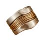 Wotinskrp Ring with Golden Threads Two-color wide-face ladies ring (Two Colors,10)