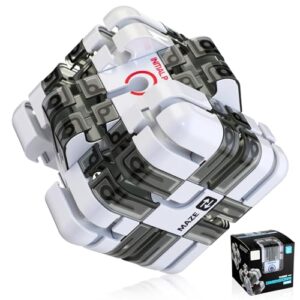 Wovnet 1 Sets Large Labyrinth 3D Maze Cube Puzzle Maze Game Gravity 3D Puzzle Cube Brain Teaser Ball Games for Kids Education Sensory Toys Gift for Adults (Classical,White)