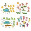 WovWeave 4 Set Felt Story Board Sets for Toddler Educational Storytelling Felt Book Board Stories for Preschool Learning Classroom Activity(Animals)