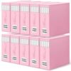 WOWBOX Sheet Organizers and Storage,Closet Bed Sheet Organizer Under Bed Storage and Organization with Label Cards & Clear Window for Bedding Sheets,Duvet Covers,Blankets (10 Pack，Pink)
