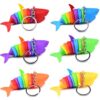 WOZADU 6 PCS Fidget Slug Keychain Toy, 3D Articulated Stretch Shark Stress Reliever, Sensory Stress Relief for Adults, Pressure Relieving and Anti-Anxiety Office Desk Toy(Random Color)