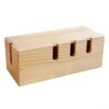 Wrenmor Wooden Wire Storage Box For Cable Management, Cord Organizer For Power Strips, Routers And TV Accessories, Solid Wood Desk(light brown)