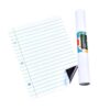 Writing Board Sheet, 22 X 28 Inch Wipe Lined Board with Red Margin, 2 Pack for Homeschool Lessons and Daily Planning Math Practice Flexible Whiteboard Sheet Lined Writing