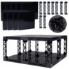 WSRYLTCH Brick 16x16 Plate 1/3 with Holes,Pins Suppor Pillar Accessories Pack,Pixel Art Painting Base Classic Building Block Bulk Parts and Pieces Sets - Compatible with 65803(Black)
