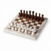 Wswqop Decorative Chess Board Marble Ornament Tabletop Sculpture Figurine Centerpiece with Classic Game Motif and Stone Base Suitable for Living Room Office Reading, Chessboard Ornament E G211