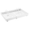 Wswqop Pull Out Cabinet Organizer Slide Out Drawer Sliding Pantry Storage Rack Expandable Storage Box with Hooks Carbon Steel Construction Suitable for Kitch, White