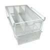 Wswqop Under Shelf Basket Double Layer Pull Out Drawer Storage Basket Metal Material Underwear Organizer Easy Installation Suitable for Closet Bedroom Pantry, White