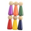 Wsymxuo 6 Pieces Peg Dolls Art Craft Toy Rainbow Pretend Play Educational Figures Suitable for Painting Parent Child
