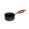 Wsymxuo Cast-Iron Mini Frying Pot Glass Lid Cast-Iron Pour Pot Heat Retention Cookware, 12cm Oil Pouring Pot