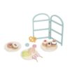 Wsymxuo Toy Dessert Stand with Play Treats Dessert Stand with Sweets Wooden Pretend Desserts Set for Playroom, Classroom