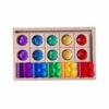 Wsymxuo Wooden Color Block Toy Fine Motor Skills Translucent Block Tray Rainbow Stacking Blocks