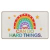WTOGQ Rainbow Classroom Door Mat, We Can Do Hard Things Boho Classroom Welcome Mat Front Doormats Indoor Outside Entrance for Nursery Kids Room School, Inspirational Positive Home Decor 17X29 Inch