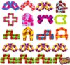 WUQR 96PCS Wacky Tracks Fidget Toys Snap & Click Sensory Snake for Kids & Adults, ADHD Autism Stress Relief, Classroom Prizes, Party Favors