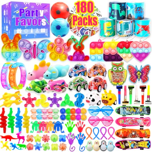 Wuridiwa Party Favors for Kids, Fidget Toys Bulk, Treasure Box Toys for Classroom Prizes, Goodie Bag Stuffers Pinata Fillers, Carnival Birthday Stocking Stuffers for Boys Girls, Prize Box Toy for Kids