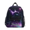 Wusikd Cat Purple Backpack for Kids Girls Boys Bookbag Daypack Chest Strap School Bags for School Student M