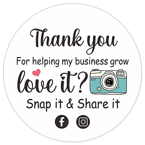 WUZYOU Shop Small Love It Snap and Share Retro Camera Stickers, Photography Thank You Stickers, Small Business Online Retailers Mailbox Paster for Packages 1.5" L x 1.5" H 400 PCS
