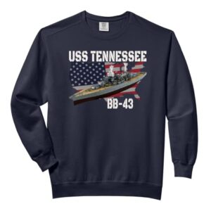 WW2 American Battleship USS Tennessee BB-43 Warships Veteran Comfort Colors Adult Sweatshirt
