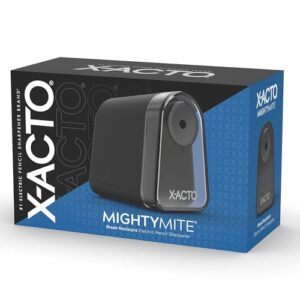 X-ACTO Pencil Sharpener, Mighty Mite Electric Sharpener, With Pencil Saver®, SafeStart® Motor, Black - Classroom, School, Teacher Supplies