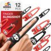 X-Protector Rubber Ninja Slingshot - 12 PCS Pack - Flying Finger Slingshot - Ninja Flingers Sling Shot Toys for Kids - Funny Adult Pinata Stuffers - Premium Slime for Fingers!