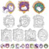 X1zuue Halloween Ghost Art Craft Coloring Magnet Kit for Kids DIY Game Decor