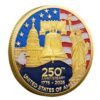 XAGMODSHN 40mm US 250th Anniversary Collectible Coin Independence Memorial Coin for Decoration and Patriotism Independence Anniversary