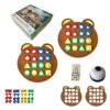 Xanadued Shape Matching Game, Children Puzzles Geometric Shape Quick Board Toy, Cute Bear Shaped Checkerboard Interactive Board Toys for Two Players (with Bell)