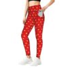 XAOman High Waist Vietnamese Flag Print Yoga Pants for Women Black