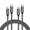 XAOSUN 240W USB C to USB C Cable 4.9FT, 1.5M USB C Charger Cable PD3.2 48V 5A, Braided Fast Charging Type C Cable for iPhone17 16 15, MacBook Air/Pro, iPad, Steam Deck, Laptop…(2-Pack)