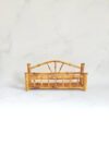 XDGBNH Natural Bamboo Desktop Organizer Rack, Rustic Small Storage Shelf, Handmade Bamboo Display Stand for Home Office Desk, Bathroom Vanity, 10x5x4 Inch