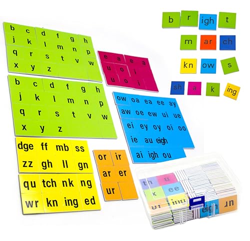 XDNOOK Phonics Magnetic Letter Tiles,Spelling Reading Games Manipulative Phonemic Awareness Sentence Building Alphabet ABC Fridge Magnets Speech Therapy Homeschool Classroom Learning Activity