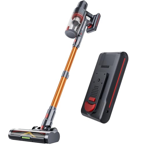 XenonLab Cordless Vacuum Cleaner, 75Mins/55KPa/650W Freestanding Vacuum Cleaners for Home, with Anti-Static&Anti-Tangle Brush, LED Touch Screen, Stick Vacuum for Carpets, Pet Hair, Hardwood Floors