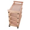 Xevaldric Beechwood Rolling Art Cart with Casters & Shelves