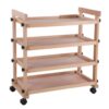 Xevaldric Solid Beechwood Art Cart Storage Organizer with Caster Wheels Rolling Utility Studio Taboret Multifunctional Studio Special Painting Cart Multi-Layer for Supplies & Classroom Utility
