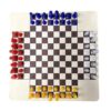 Xgdsnly Multiplayer Chess Game Board Set Strategy Tabletop Acrylic Chess Pieces for Three People Compact Suitable for Family Time Social Occasions, 4P Wood Grain