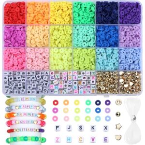 XIANNVXI 18color Clay Beads Kit for Friendship Bracelet 8mmClay Kandi Letter Beads Kit for Jewelry Making DIY Crafts