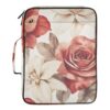 xigua Watercolor Floral 6-Pocket Accordion File Organizer with 3-Ring Binder, Water-Resistant A4 Storage Bag for School Office Home