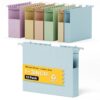 XINGIA Hanging File Folders Letter Size with Tabs, 12 Pack Assorted 1/2/3 Inch Thick Expandable Colored File Cabinet File Folders, Durable Document Organizer for Home & Office Filing Cabinet Storage