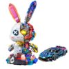 Xingya youpin Cyber Style Mechanical Rabbit Building Sets with 1:18 Racing Sports Car Building Block Set for Boys 6 8 12 14