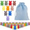 XINHUIDALSQ Rainbow Counting Bears Set of 100, 10 Colors Sorting Teddy Plastic Bears Math Manipulatives for Toddlers, 1 Inch Bear Conters Ages 3+ Kids