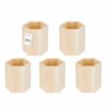 XINONE 5 Pack Wooden Pencil Cups, Unfinished Wood Desk Organizers, 3.9in