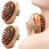 Xiosdop Meridian Brush Massage Body 2PCS Portable Wood Massage Tools with Strap Gua Sha Body Massager for Cellulite Remover Shaping Muscle Pain Relief