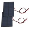 Xixian 2Pcs Mini Solar Panel Module 5V 250mA Polycrystalline Cell with 30cm Cable for DIY Charger Lawn Light Lands e Toy Experimental Research Use Outdoor Power Supply System Kit
