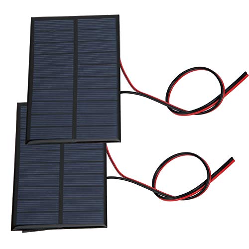 Xixian 2Pcs Mini Solar Panel Module 5V 250mA Polycrystalline Cell with 30cm Cable for DIY Charger Lawn Light Lands e Toy Experimental Research Use Outdoor Power Supply System Kit