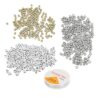 Xixian 600Pcs Russian Alphabet Letter Beads 6mm White Gold Silver Cube Beads with Fish Wire for DIY Jewelry Bracelet Necklace Making Craft Supplies