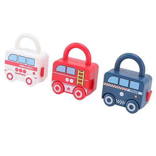 Xixian Car Shape Learning Locks for Toddlers, Slideable Puzzle Toy with Keys, Fine Motor Skills Activity, Alphabet Number Recognition, Early E on Travel Game for Boys Girls 6 Months+