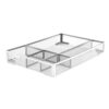 Xixian Desk Drawer Organizer with NonSlip Pads & 5 Compartments – Metal Mesh Storage Tray for Home Office (Silver)
