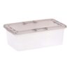 XKIOLED 6 Qt Clear Storage Bin With Lid, Stackable Container With Snap And Handles For Shoes, Accessories, Crafts, Toiletries, Small Items And Home Organization