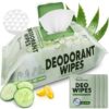 XL Deodorant Wipes for Women - 60 Ct. + 4 Travel Body Wipes Individually Wrapped - 8"x8" Odor Eliminator Towelettes for Underarm, Body, Feet - pH Balanced Armpit Smell Remover for Gym & Post Workouts